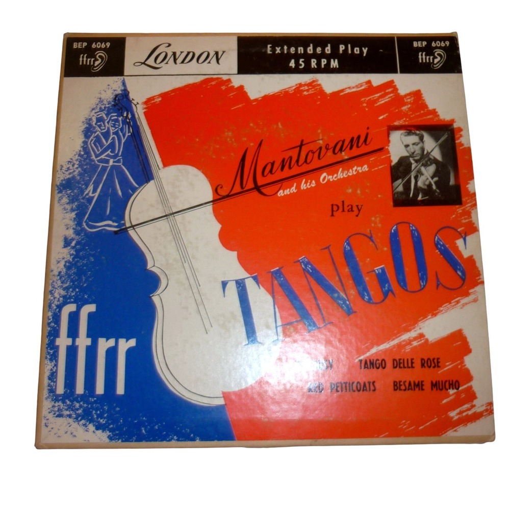 Mantovani and his Orchestra Play Tangos 45 RPM EP London BEP 6069 Vintage Vinyl